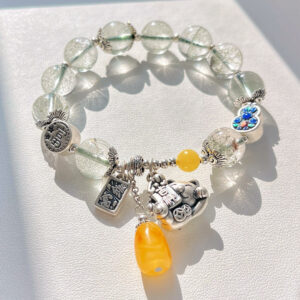 411#925 silver Japanese and Korean retro high-quality boutique natural green ghost design bracelet bracelet bracelet bracelet