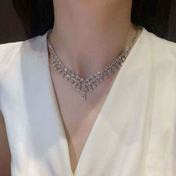 #261 925 silver-white teardrop-shaped 7*11mm2ct high-carat diamond women's necklace - Image 7