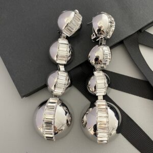 290#European and American niche design semi-circular sparkling diamond pendant gradient exaggerated earrings personality temperament fashionable banquet earrings