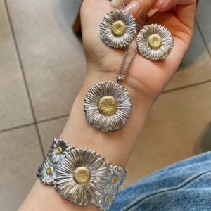 293#New Series Natural Agate Daisy Belt Diamond Wide Edition Bracelet Premium
