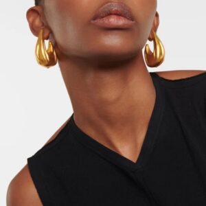 339#European and American matte plated 24k gold geometric non-standard design earrings retro personality earrings fashionable light luxury earrings