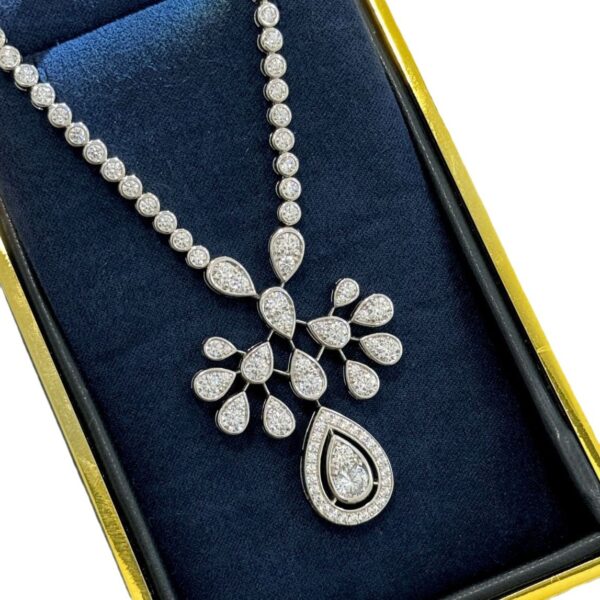 365#925 silver water droplet scattering diamond heron feather crown design, full diamond necklace, luxurious and noble banquet, high carbon diamond high-end series