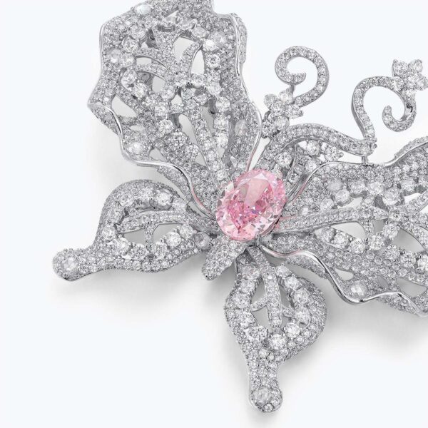 273#Banquet jewelry luxury designer butterfly brooch women's super beautiful and sparkling full diamond zircon coat pin ring dual-use - Image 4