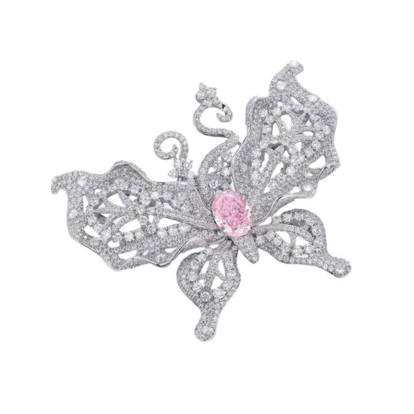 273#Banquet jewelry luxury designer butterfly brooch women's super beautiful and sparkling full diamond zircon coat pin ring dual-use - Image 6