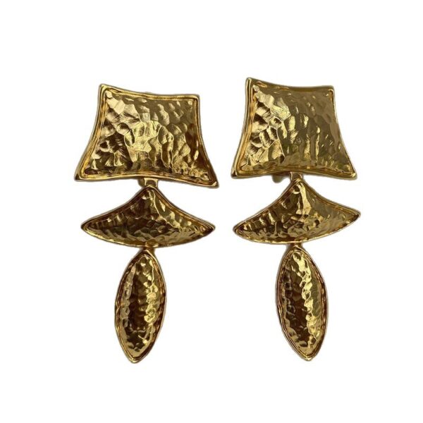327#European and American retro geometric design fashionable ear clip temperament long sweeping shoulder earrings vintage earrings - Image 5