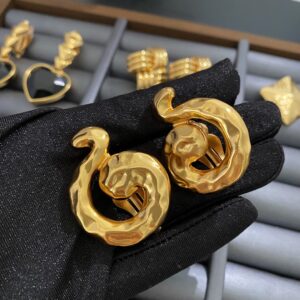 346#European and American retro design musical note ear clip irregular texture vintage earrings fashionable earrings