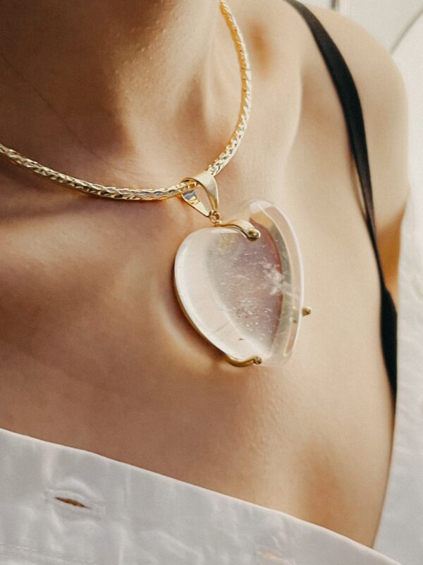 #292 Natural Crystal Love Pendant Necklace - Image 2