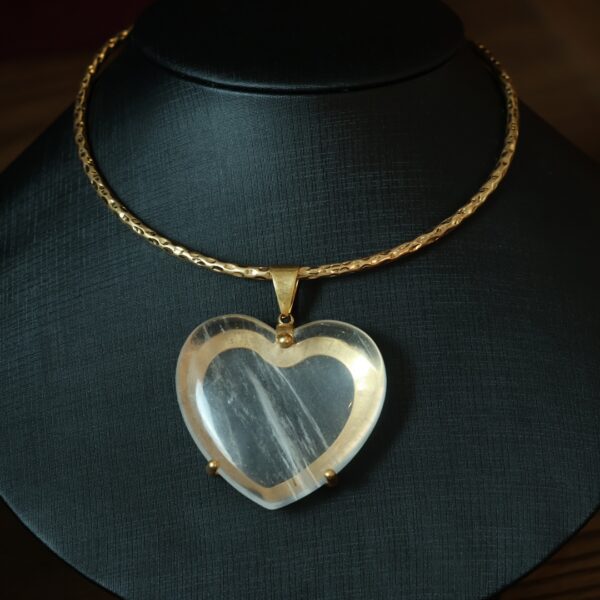#292 Natural Crystal Love Pendant Necklace - Image 5