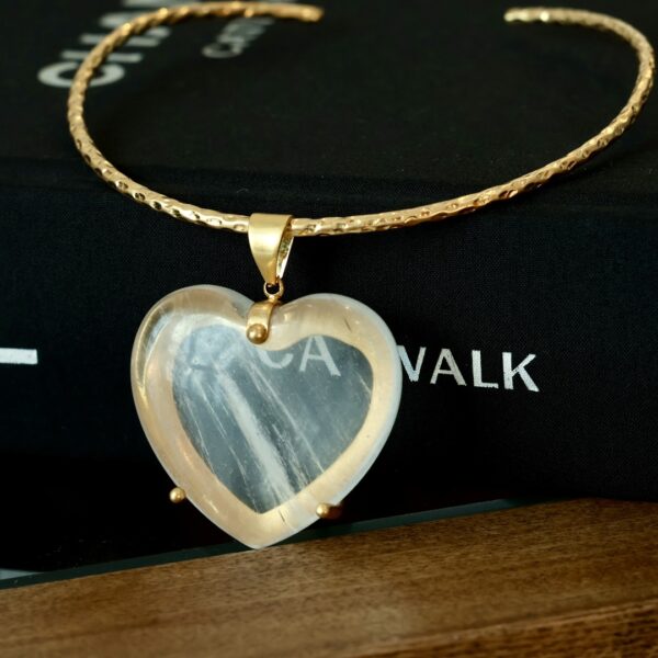 #292 Natural Crystal Love Pendant Necklace - Image 6