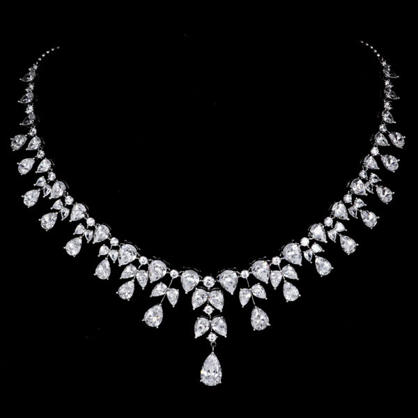#261 925 silver-white teardrop-shaped 7*11mm2ct high-carat diamond women's necklace - Image 2