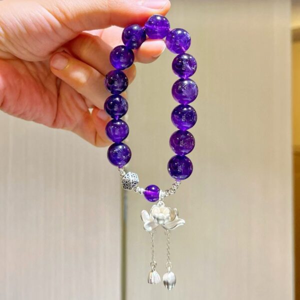 425#925 silver high-quality 12mm Uruguayan royal amethyst bracelet bracelet bracelet bracelet - Image 2