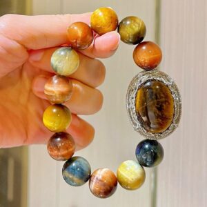 430#14mm large particle high-quality natural tiger eye stone bracelet bracelet bracelet bracelet