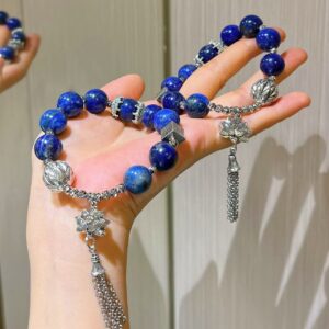 431#12mm large particle high-quality natural lapis lazuli tassel design retro bracelet bracelet bracelet bracelet