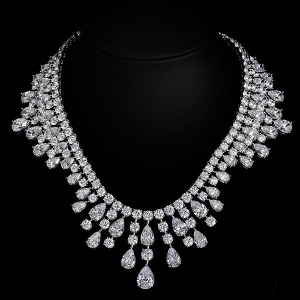 #259 5-carat drop-shaped white 10*14mm women's necklace - Image 3