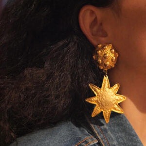 332#European and American retro star design fashionable ear clip with unique temperament earrings vintage earrings