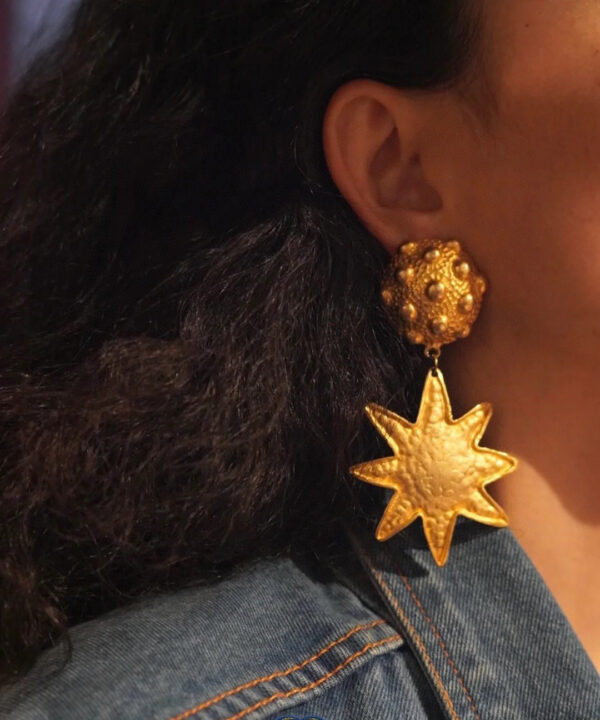 332#European and American retro star design fashionable ear clip with unique temperament earrings vintage earrings
