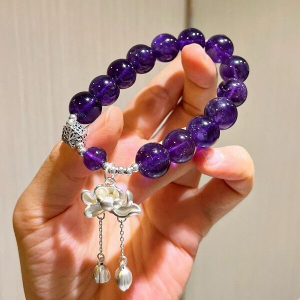 425#925 silver high-quality 12mm Uruguayan royal amethyst bracelet bracelet bracelet bracelet - Image 3