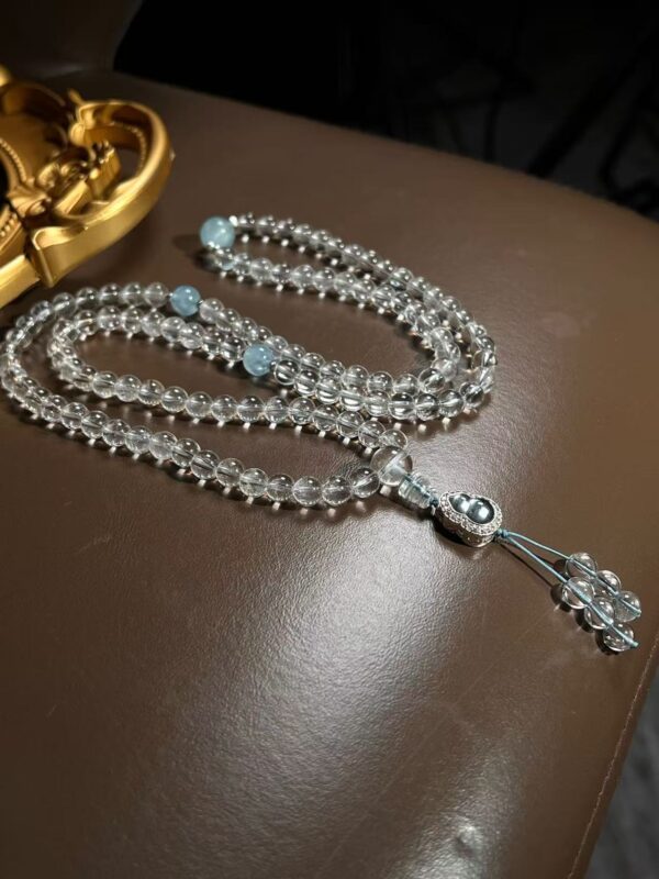 429#Wholesale natural white crystal sea blue treasure multi circle bracelet fashion, light luxury, simple and high-end feeling, give to girlfriend and best friend - Image 2