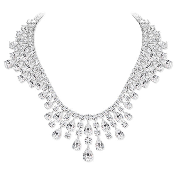 #259 5-carat drop-shaped white 10*14mm women's necklace