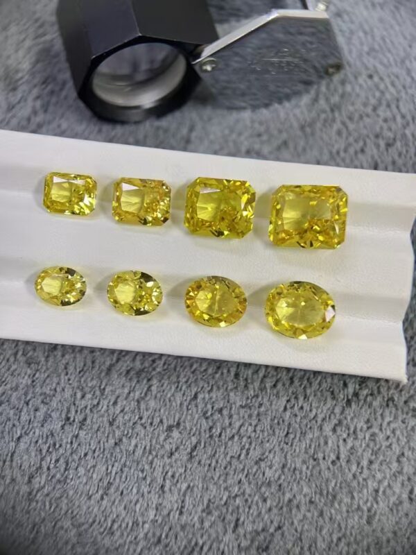 377#12ct Factory Pulling Method Yellow Sapphire Laboratory Cultivation Yellow Sapphire 12 Carat High Quality Bare Stone Wholesale - Image 3