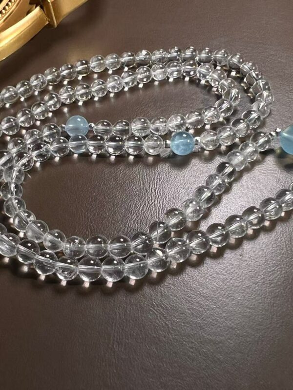429#Wholesale natural white crystal sea blue treasure multi circle bracelet fashion, light luxury, simple and high-end feeling, give to girlfriend and best friend - Image 4