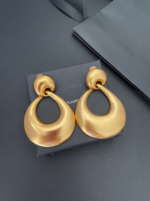 440666#European and American Copper Plated 18K Gold Fashion Geometric Earrings High Customization Geometric Design Ear Accessories Wholesale - Image 4