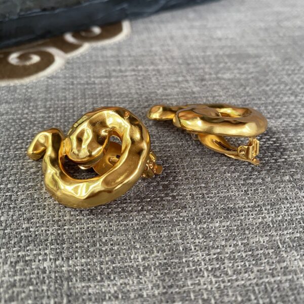 346#European and American retro design musical note ear clip irregular texture vintage earrings fashionable earrings - Image 3