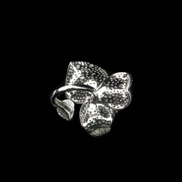351#925 silver plated 14k gold ring with high carbon diamond, pink conch pearl, egg shaped flower, luxurious and versatile jewelry for girls - Image 4