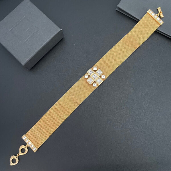 363#Designer style vintage woven necklace, bracelet, brooch, light luxury personalized chain, high-end punk collarbone chain - Image 6