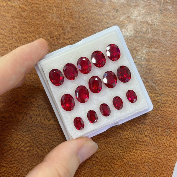 7.7 carat hydrothermal method cultivation of ruby spot wholesale cultivation of pigeon blood ruby jewelry bare stone - Image 6