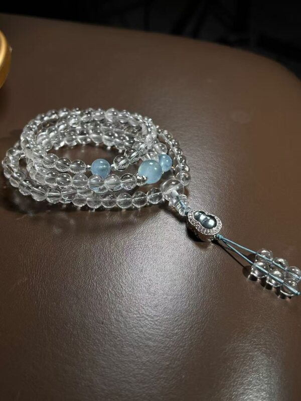 429#Wholesale natural white crystal sea blue treasure multi circle bracelet fashion, light luxury, simple and high-end feeling, give to girlfriend and best friend - Image 5
