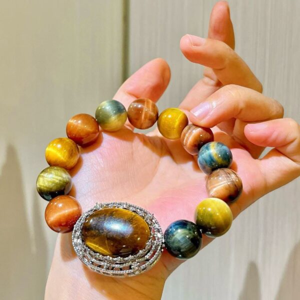 430#14mm large particle high-quality natural tiger eye stone bracelet bracelet bracelet bracelet - Image 6