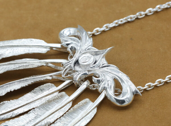 387#S925 plain silver fashionable men's and women's sweater chain simple Japanese and Korean style Takahashi feather chain personalized and versatile trendy wholesale - Image 8