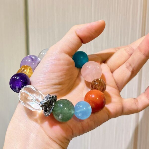 412#12-20mm High Customized Natural White Crystal Black Gold Super Southern Red Purple Crystal Sea Blue Treasure Yellow Crystal Multi Treasure Bracelet Hand - Image 5
