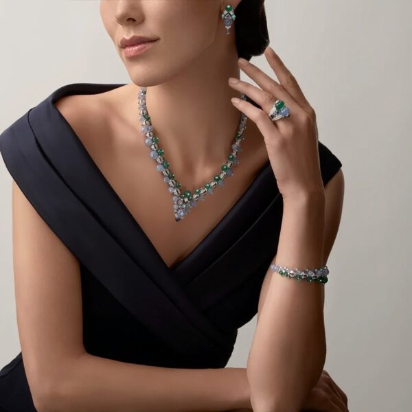 #217 925 silver-gold plated necklace - high-carat diamond banquet lady's necklace - Image 7