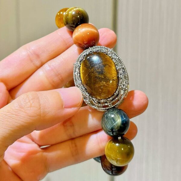 430#14mm large particle high-quality natural tiger eye stone bracelet bracelet bracelet bracelet - Image 7