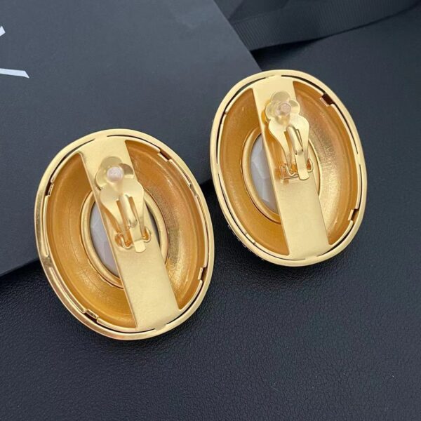 286#European and American designer's retro matte gold oval large crystal heavy industry earrings, light luxury fashion personality, high-end versatile earrings - Image 4