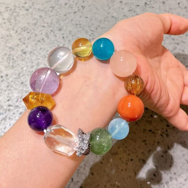412#12-20mm High Customized Natural White Crystal Black Gold Super Southern Red Purple Crystal Sea Blue Treasure Yellow Crystal Multi Treasure Bracelet Hand - Image 4