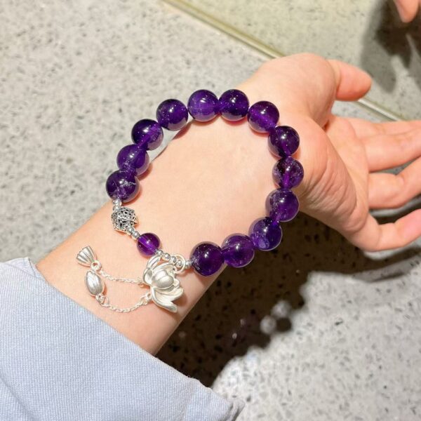 425#925 silver high-quality 12mm Uruguayan royal amethyst bracelet bracelet bracelet bracelet - Image 8