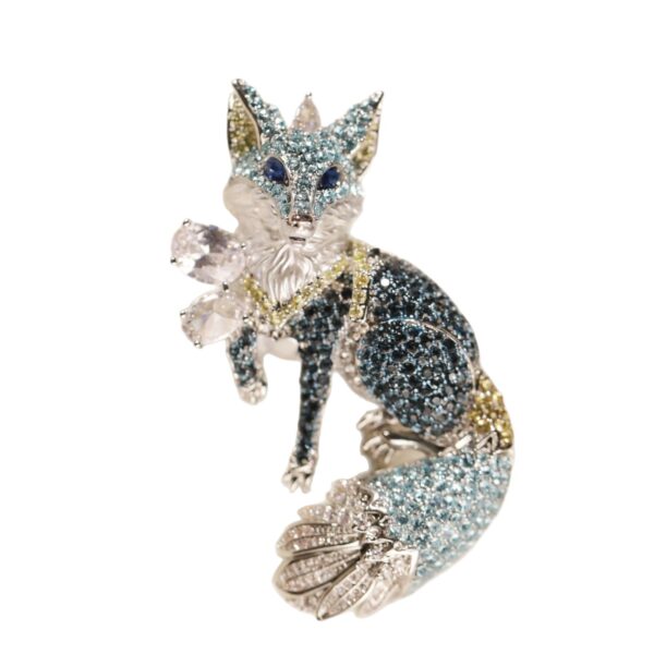445666#European and American Fashion Design Exhibition Color Treasure Jewelry Luxury High End Fox Brooch Pendant Own Copyright - Image 8