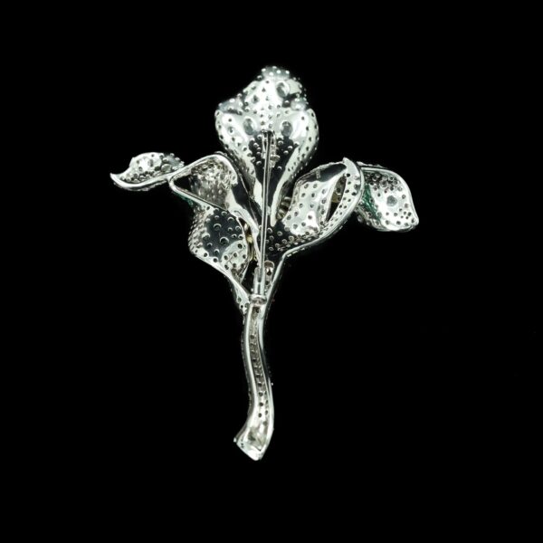 355#925 silver plated 14k gold brooch with high carbon diamond Cindychao and high setting GRC for cultivating ruby jewelry girls' brooch - Image 5