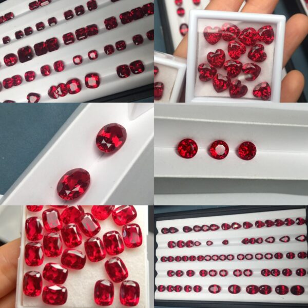 7.7 carat hydrothermal method cultivation of ruby spot wholesale cultivation of pigeon blood ruby jewelry bare stone - Image 3