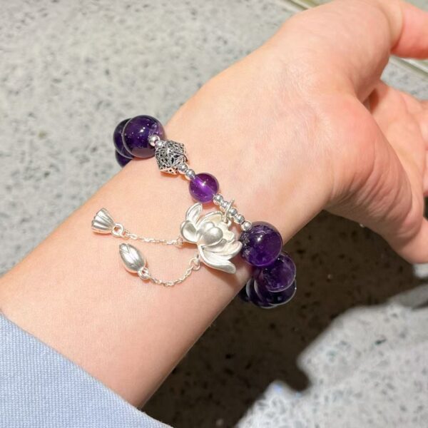 425#925 silver high-quality 12mm Uruguayan royal amethyst bracelet bracelet bracelet bracelet - Image 9