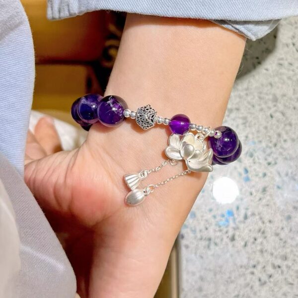 425#925 silver high-quality 12mm Uruguayan royal amethyst bracelet bracelet bracelet bracelet - Image 10