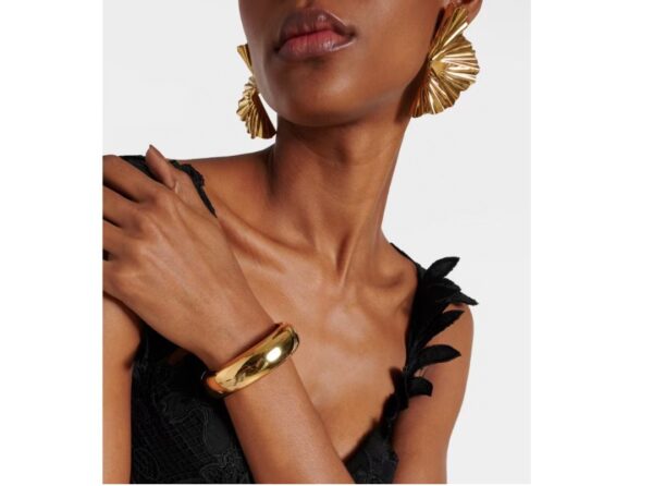 436666#European and American fashion high-end temperament fan shaped metal folding ear clip exaggerated retro high-end feeling earrings - Image 8