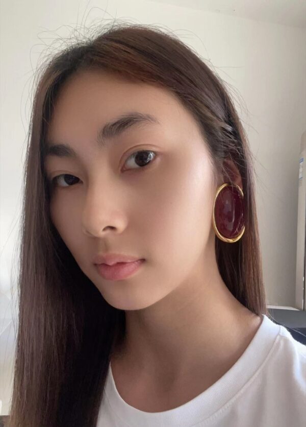 439#Bockendi Red European and American retro oval shaped ear clip high customization fashionable and simple earrings and earrings - Image 10