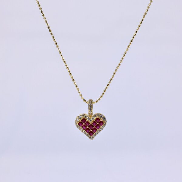 368#2.16ct cultivated ruby love necklace pendant for women, French retro fashion, simple and versatile, light luxury necklace - Image 4