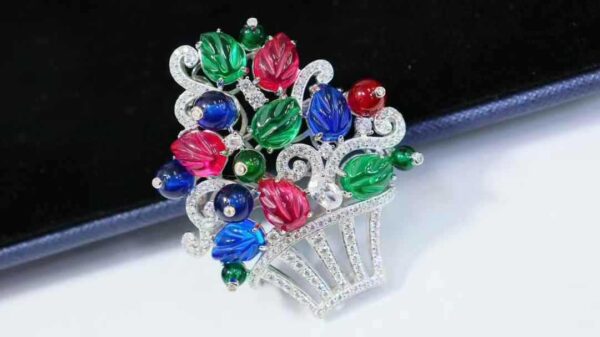 379#Monet's Garden Design Fruit Bag Jewelry S925 Silver Gold Plated High Carbon Diamond High Customization Fashion Light Luxury Versatile Jewelry - Image 9