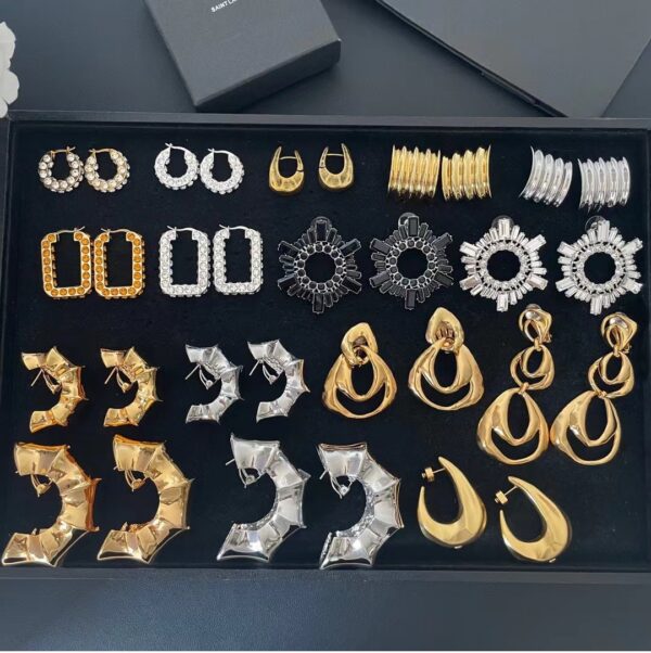 436#Fashionable new ear clip, European and American light luxury style, high-end feeling, rhinestone earrings, stage versatile accessories, women's earrings - Image 14