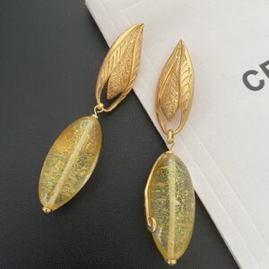 #456 Retro and Fashionable Limited Edition Designer Designers' Style Earrings with Unique Leaf Design